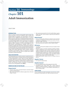 Chapter 101 Adult Immunization