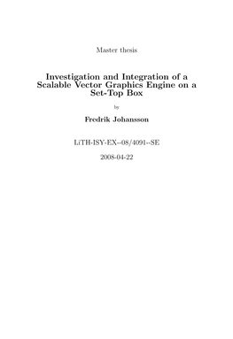 Investigation and Integration of a Scalable Vector Graphics Engine on a Set-Top Box