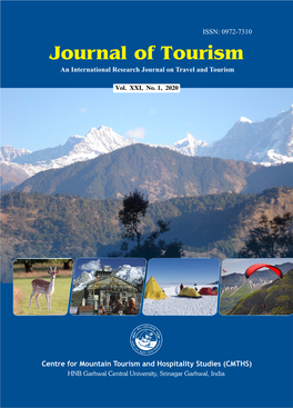 To Downloads Journal of Tourism, VOL. XXI, NUMBER-1, 2020