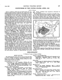 Duststorms in the United States, April 1936 Bibliography