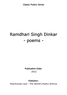 Ramdhari Singh Dinkar - Poems