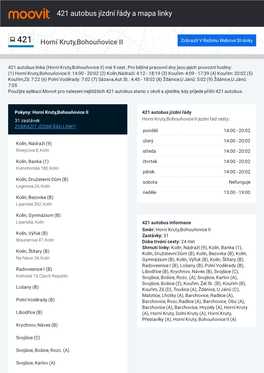 421 Autobus Jízdní Řády a Mapa Cesty Linky