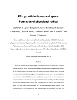 PAH Growth in Flames and Space: Formation of Phenalenyl Radical