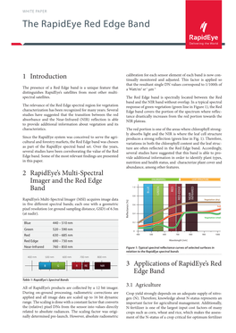 The Value of the Rapideye Red Edge Band