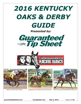 2016 Kentucky Oaks & Derby Guide