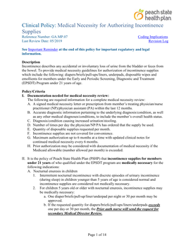 GA.MP.07 Coding Implications Last Review Date: 05/2019 Revision Log