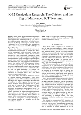 The Chicken and the Egg of Math-Aided ICT Teaching