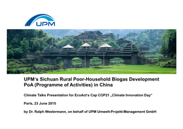 UPM's Sichuan Rural Poor-Household Biogas