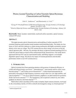 Photon-Assisted Tunneling in Carbon Nanotube Optical Rectennas: Characterization and Modeling