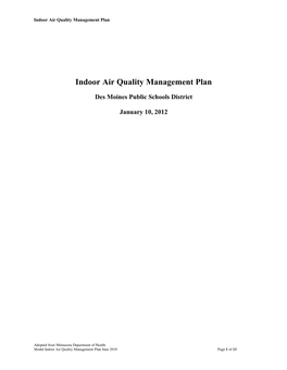 Model Indoor Air Quality Management Plan June 2010 Page 1 of 13