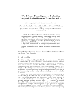 Word Frame Disambiguation: Evaluating Linguistic Linked Data on Frame Detection