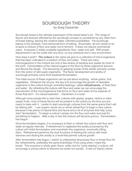 SOURDOUGH THEORY by Greg Carpenter