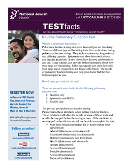 Routine Pulmonary Function Test