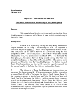For Discussion 28 June 2010 Legislative Council Panel On