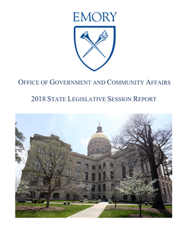 Office of Government and Community Affairs 2018 State Legislative