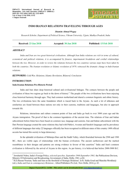 5.Fromat.Hum-INDO IRANIAN RELATIONS TRAVELLING THROUGH AGES