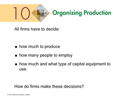 Firms Have to Decide: How Much to Produce How Many People To