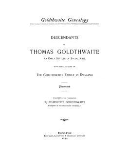 Thomas Goldthwaite