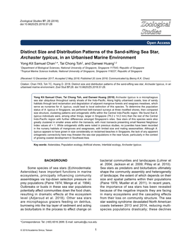 Distinct Size and Distribution Patterns of the Sand-Sifting Sea Star