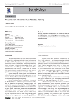 Sociobiology 62(2): 328-330 (June, 2015) DOI: 10.13102/Sociobiology.V62i2.328-330