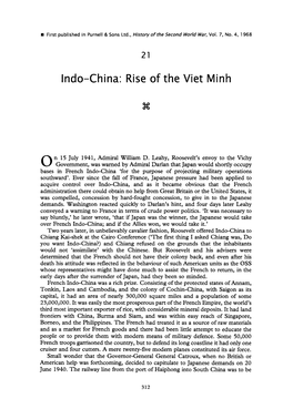 Indo-China: Rise of the Viet Minh