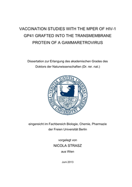 Vaccination Studies with the Mper of Hiv-1 Gp41 Grafted Into the Transmembrane Protein of a Gammaretrovirus