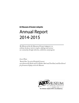 Art Museum of Greater Lafayette Annual Report 2014-2015