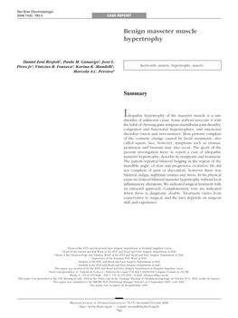 Benign Masseter Muscle Hypertrophy