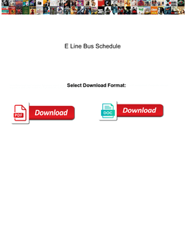 E Line Bus Schedule