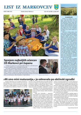 Mi Smo Mini Maturantje,« Je Odmevalo Po Občinski Zgradbi Sprejem