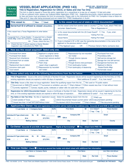 Vessel/Boat Application (PWD 143)