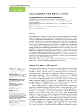 Physiological Functions of Phlorotannins