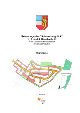 Bebauungsplan "Schlossbergblick" 1., 2. Und 3. Bauabschnitt in Der Gemeinde Neuhemsbach Kreis Kaiserslautern