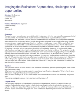 Imaging the Brainstem: Approaches, Challenges and Opportunities