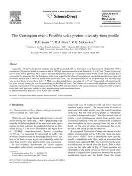 The Carrington Event: Possible Solar Proton Intensity–Time Proﬁle