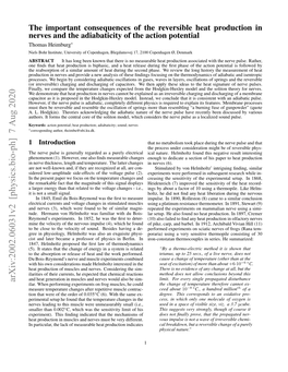 The Important Consequences of the Reversible Heat Production in Nerves