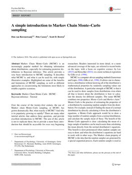 A Simple Introduction to Markov Chain Monte–Carlo Sampling