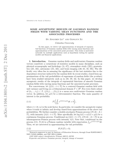 Some Asymptotic Results of Gaussian Random Fields with Varying Mean Functions and the Associated Processes