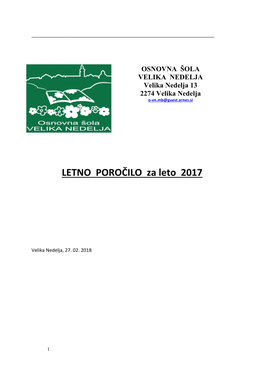 LETNO POROČILO Za Leto 2017