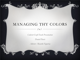 Managing Thy Colors