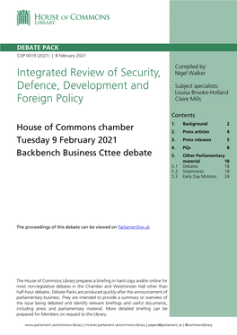 Integrated Review of Security, Defence, Development and Foreign Policy 3