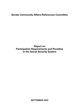 Report on Participation Requirements and Penalties in the Social Security System