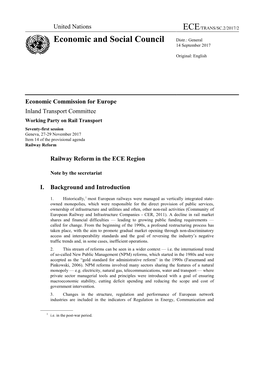 United Nations ECE/TRANS/SC.2/2017/2 Economic and Social Council Distr.: General 14 September 2017