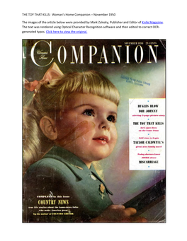 THE TOY THAT KILLS: Woman's Home Companion – November 1950