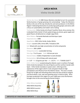 ARCA NOVA Vinho Verde 2019