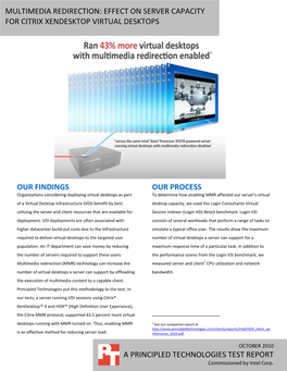 Multimedia Redirection: Effect on Server Capacity for Citrix Xendesktop Virtual Desktops