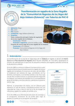 Comunidad De Regantes De Las Vegas Del Bajo Valdavia (Palencia)” Con Tuberías De PVC-O