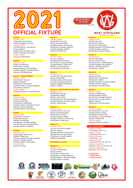 2021 West Gippsland League Final Fixture