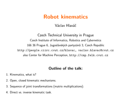 Robot Kinematics