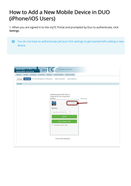 How to Add a New Mobile Device in DUO (Iphone/Ios Users)